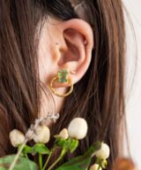 sparkpick features ash and rose raw apatite  earrings in sustainable fashion