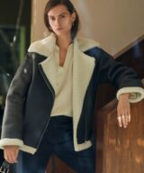 sparkpick features baukjen shearling aviator jacket in sustainable fashion