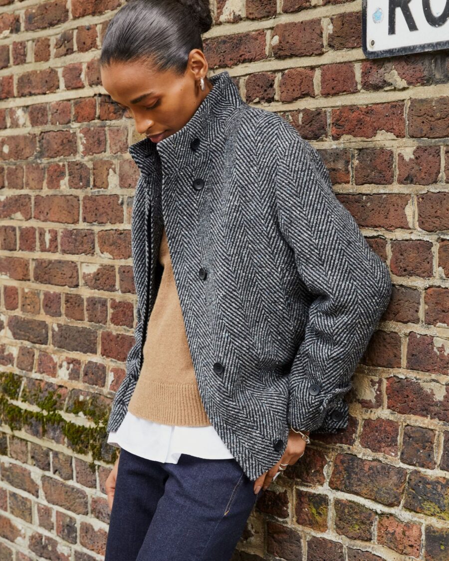 sparkpick features baukjen wool short coat in sustainable fashion