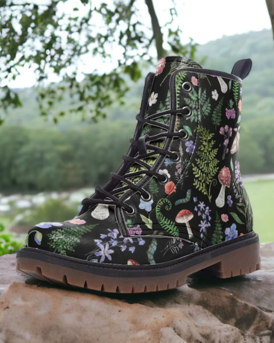 sparkpick features blackcherrykiss on etsy vegan print boots in sustainable fashion