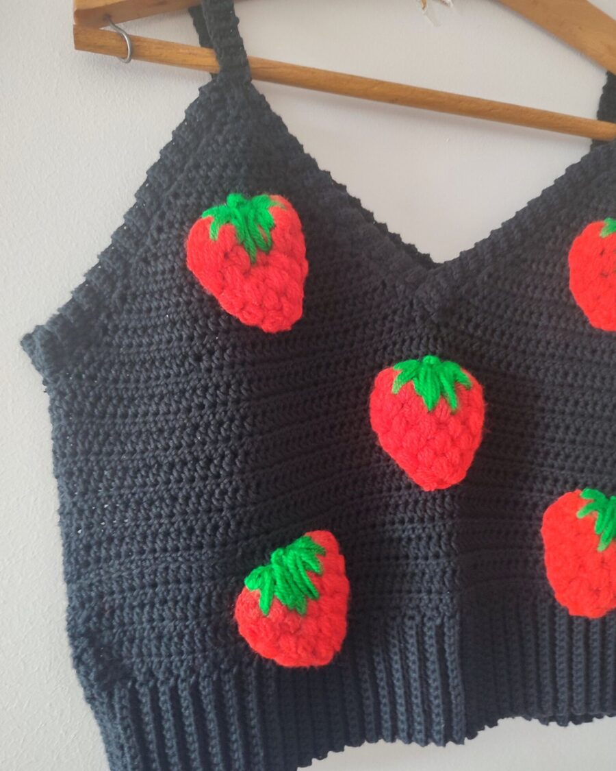 sparkpick features bydna cardigan and knitted top with strawberries on etsy in sustainable fashion