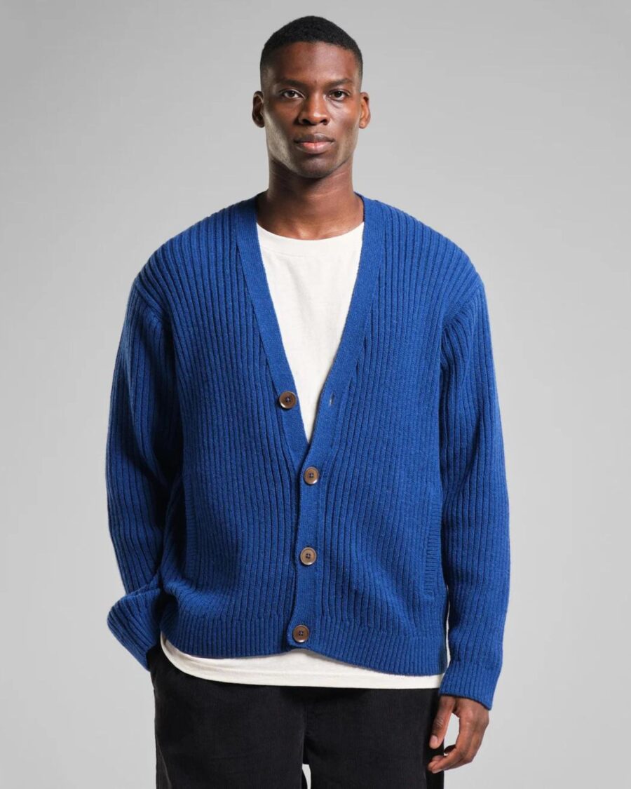 sparkpick features dedicated rib knit cardigan in sustainable fashion