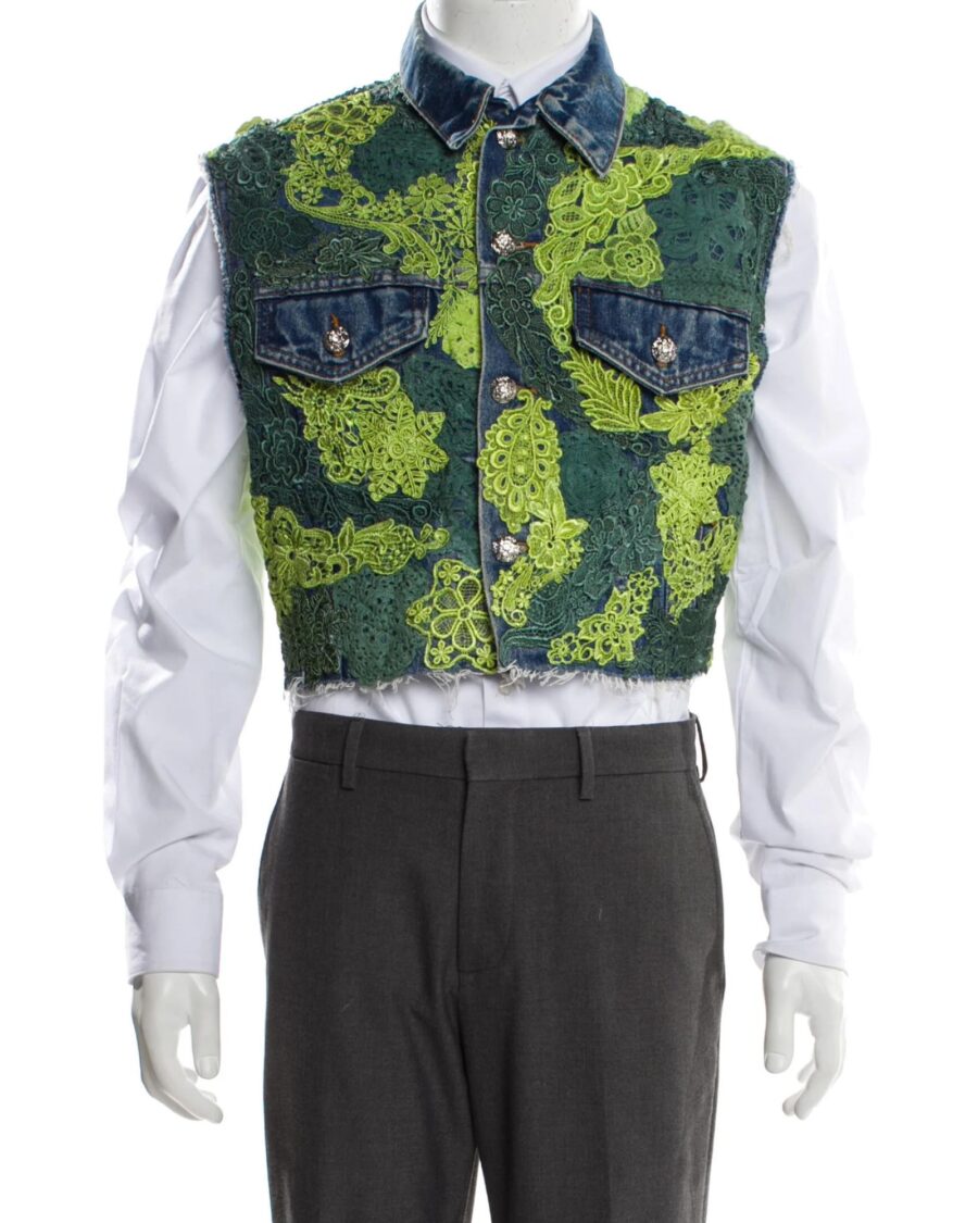 sparkpick features earthling vip realreal lace pattern vest in sustainable fashion