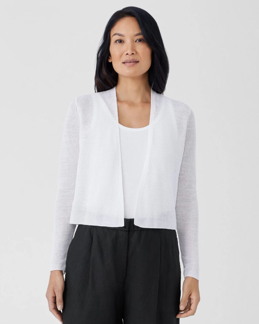 sparkpick features eileen fisher cotton cropped cardigan  in sustainable fashion