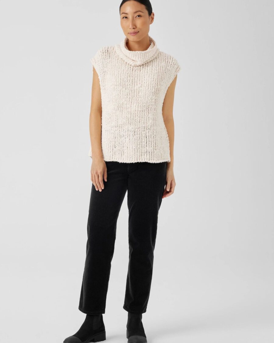 sparkpick features eileen fisher cotton turtleneck top in sustainable fashion