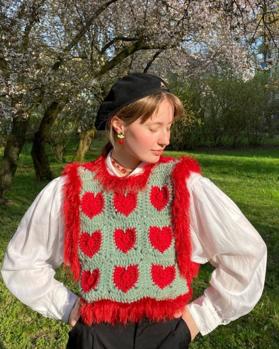 sparkpick features elfdess on etsy kawaii cute crochet vest in sustainable fashion