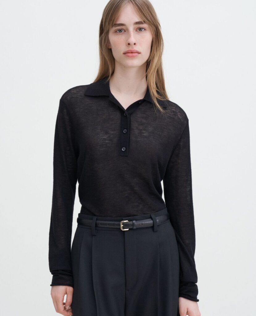 Rework Polo Crop Knit Sweater