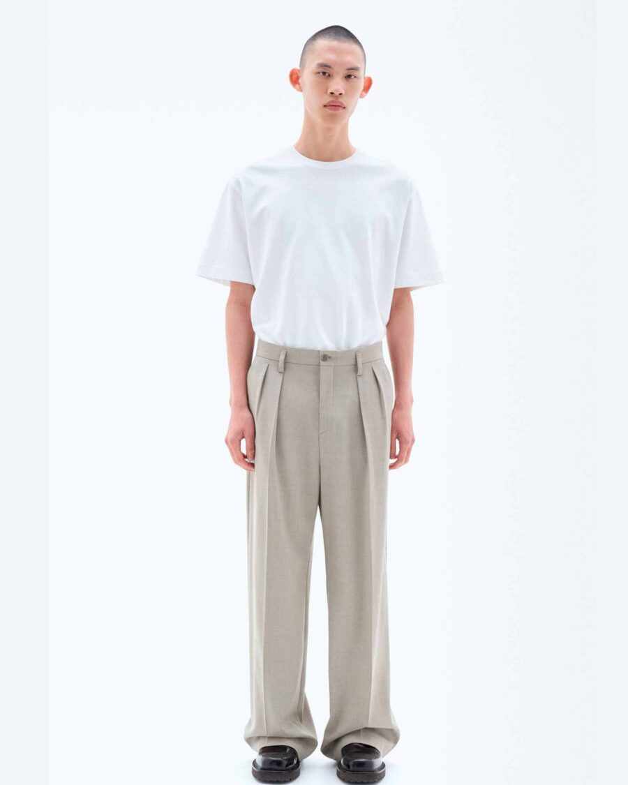 sparkpick features filippa k wide wool men trousers in sustainable fashion