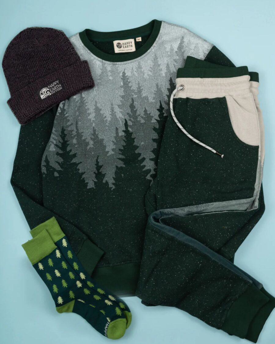 sparkpick features happy earth apparel pullover and joggers in sustainable fashion