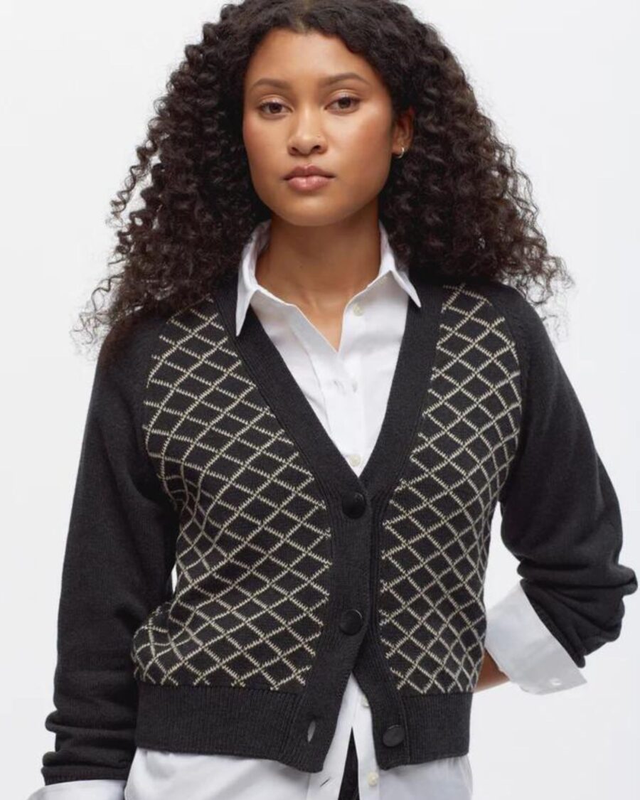 sparkpick features kotn knitted cardigan in sustainable fashion