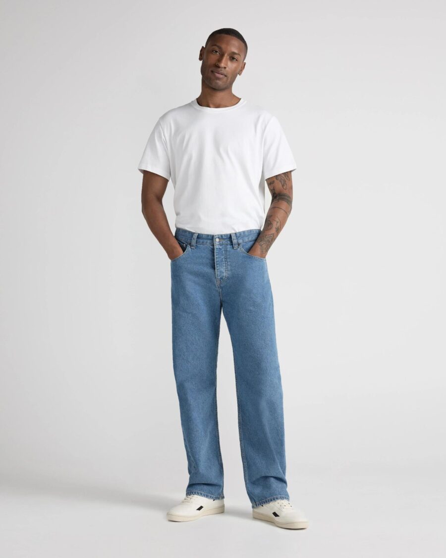 sparkpick features mud jeans straight leg jeans in sustainable fashion