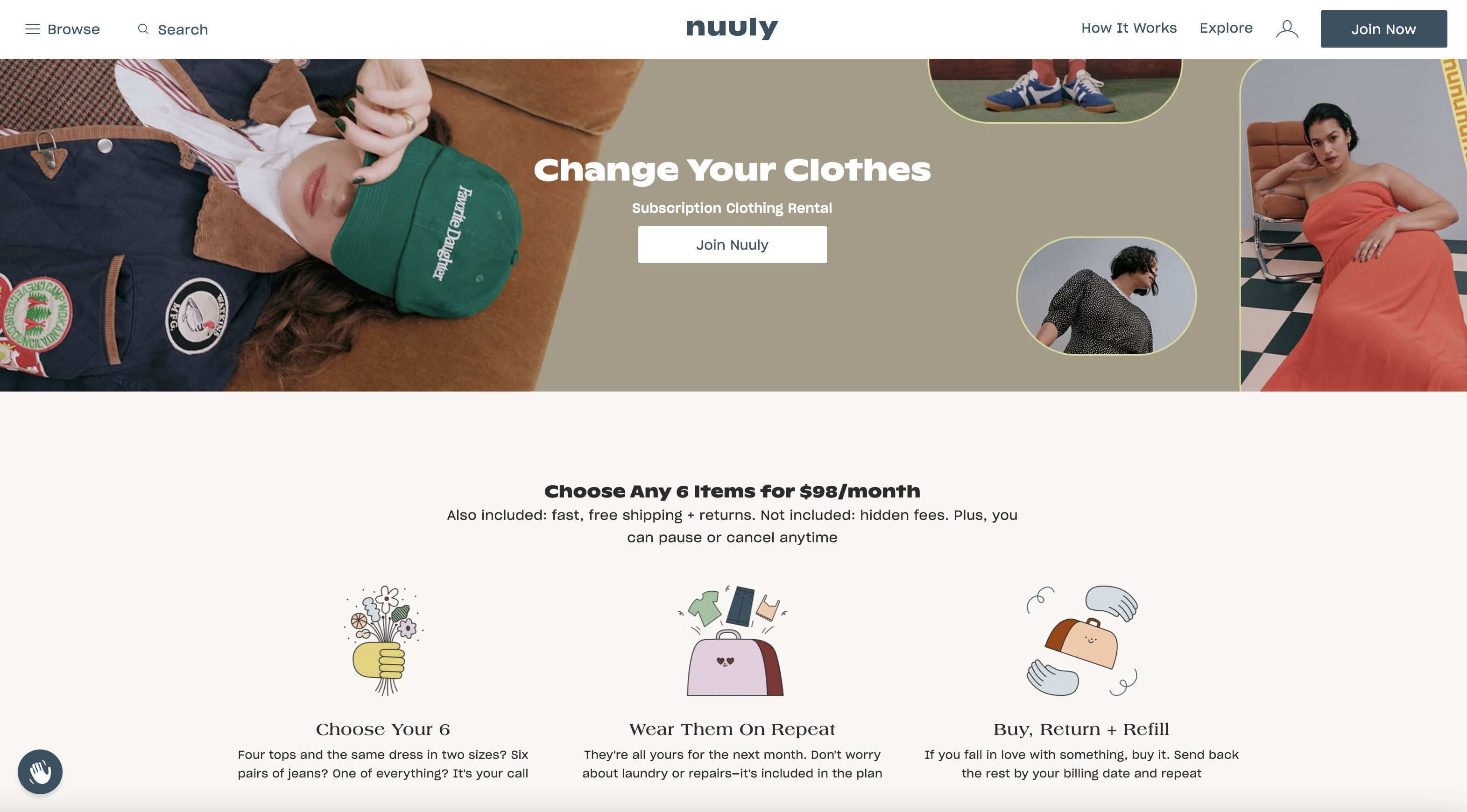 Rent clothing with NUULY