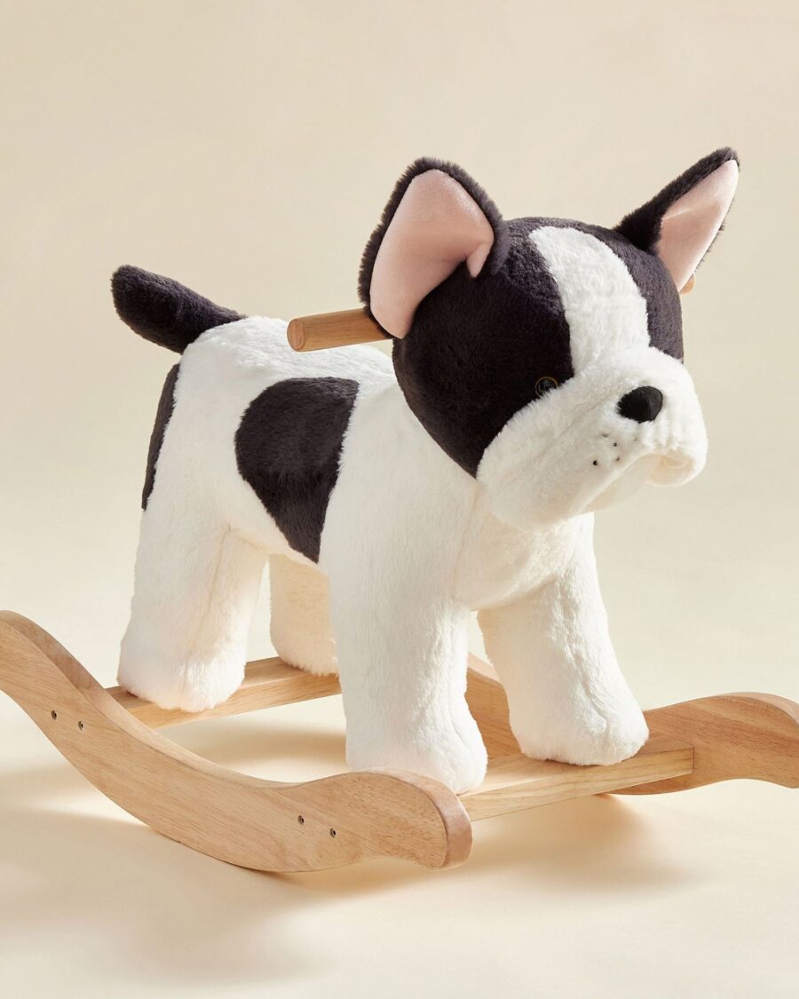 sparkpick features pottery barn kids frenchie critter rocker in sustainable fashion