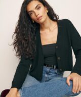 sparkpick features reformation cropped cashmere cardigan in sustainable fashion