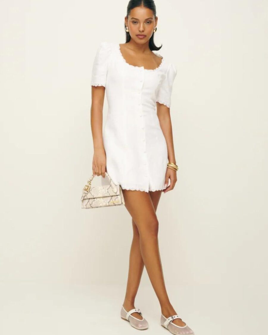 sparkpick features reformation linen dress in sustainable fashion