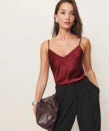 sparkpick features reformation satin top in sustainable fashion