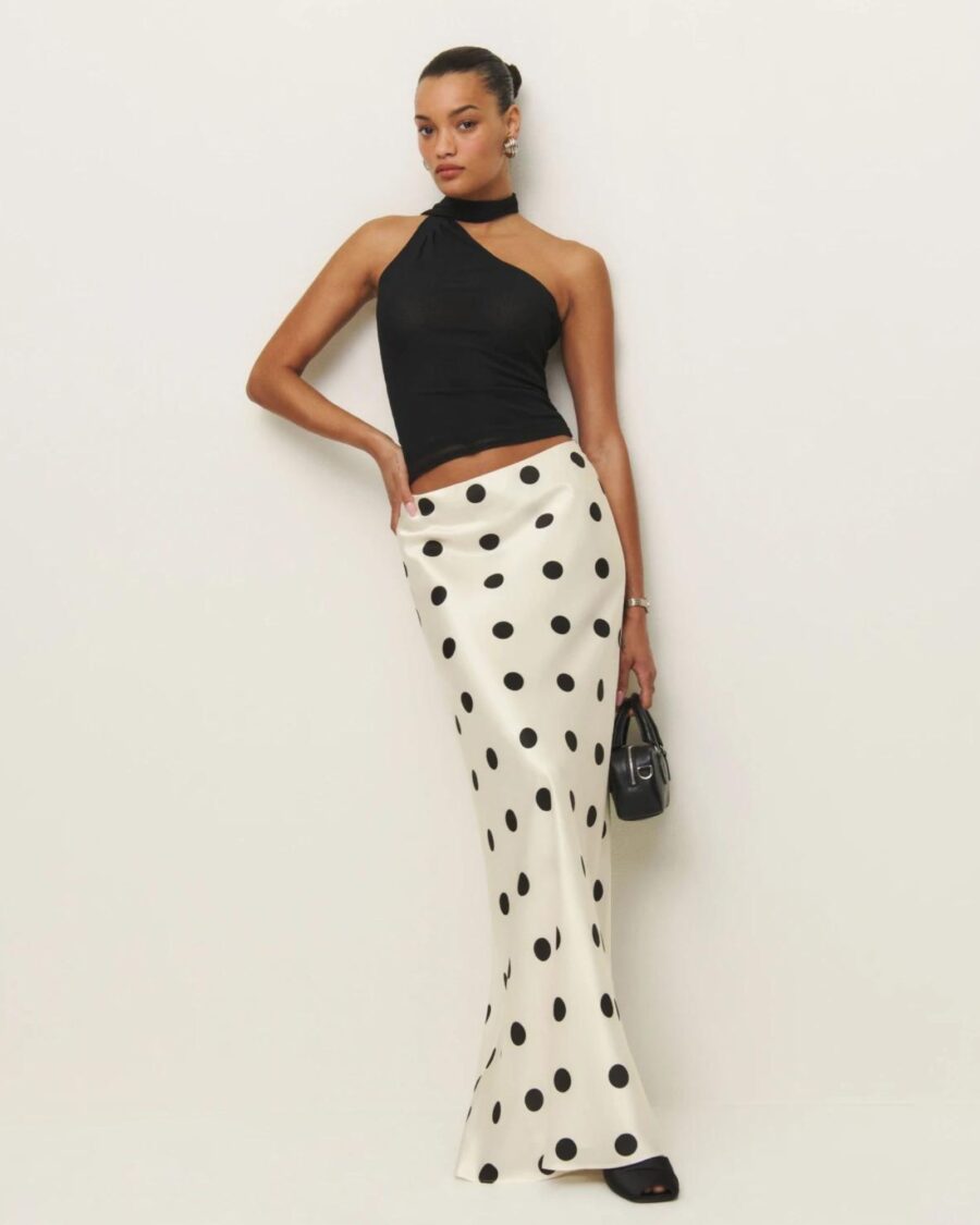 sparkpick features reformation silk skirt in sustainable fashion