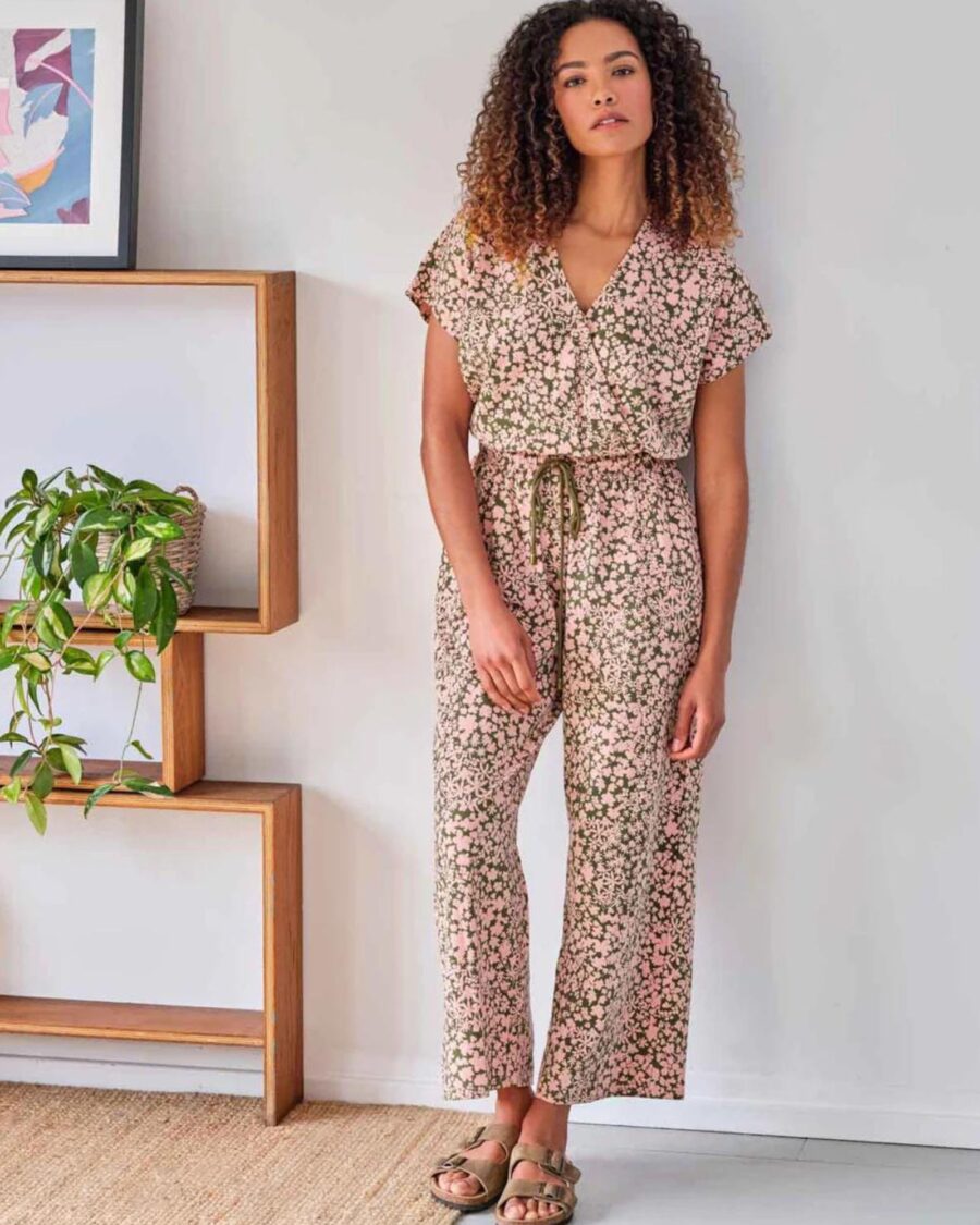 sparkpick features thought wrap jumpsuit in sustainable fashion