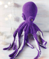 sparkpick features knit octopus plush toy purple  in eco fashion